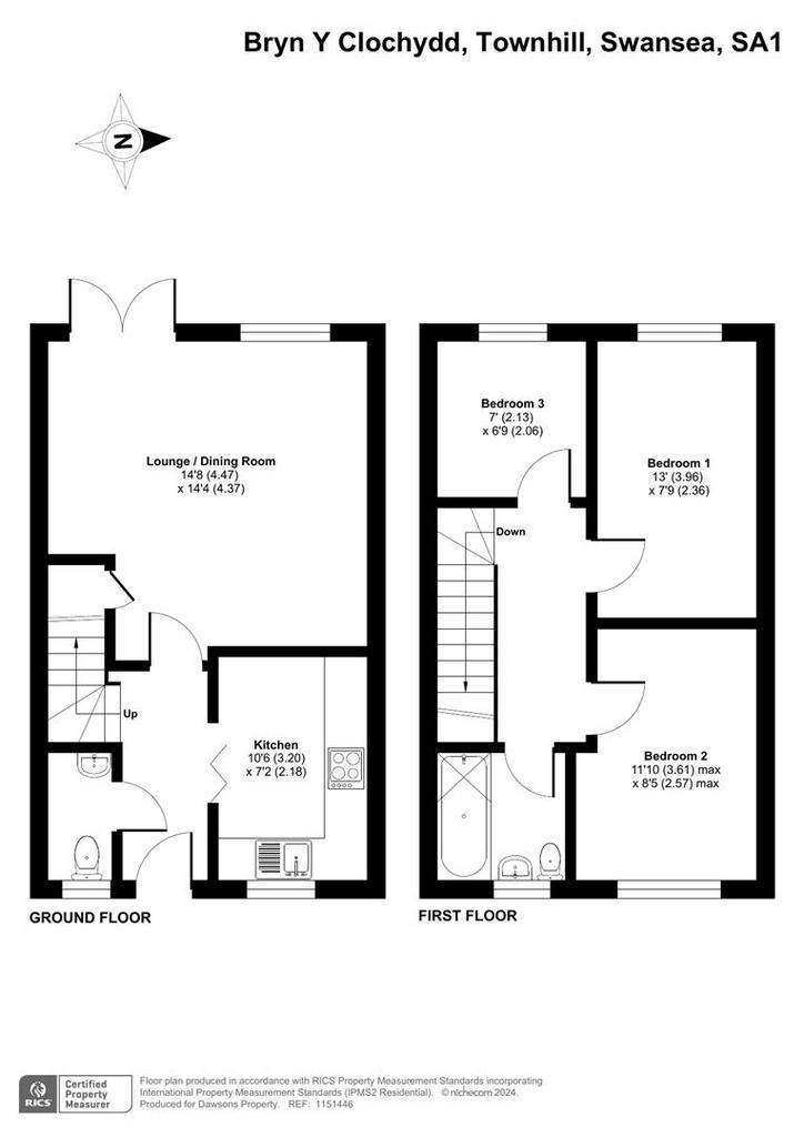 3 bedroom terraced house for sale - floorplan