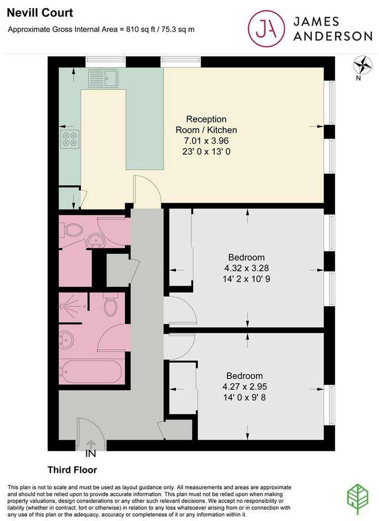 2 bedroom flat for sale - floorplan