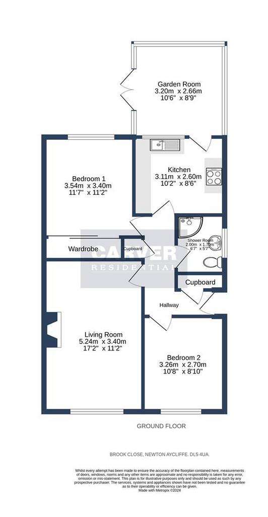 2 bedroom semi-detached bungalow for sale - floorplan