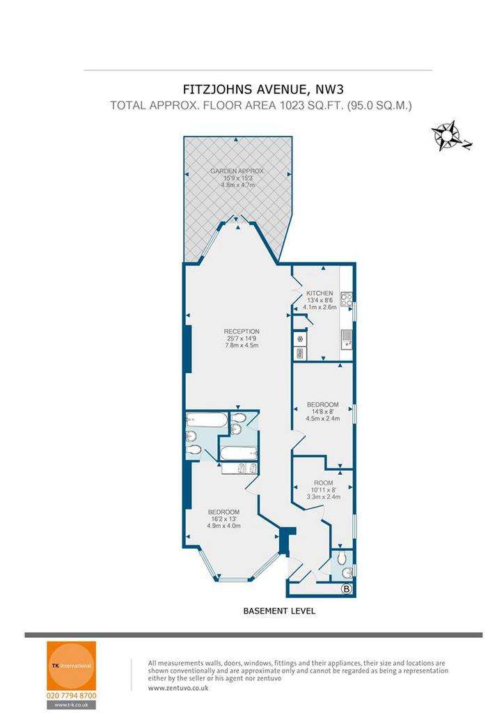 3 bedroom flat to rent - floorplan