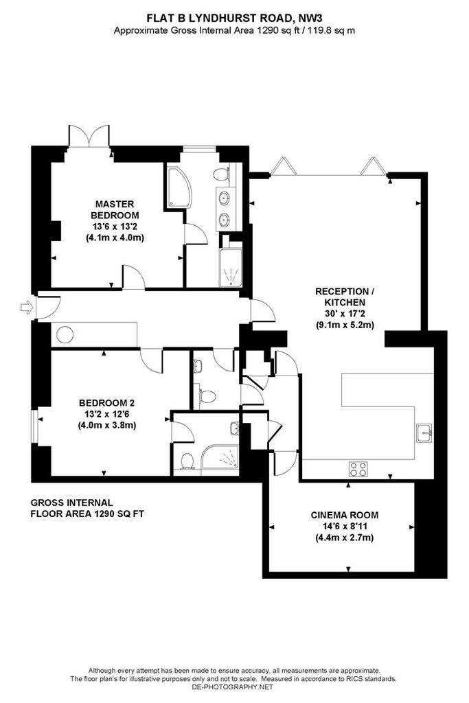 2 bedroom flat to rent - floorplan