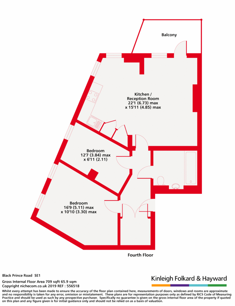 2 bedroom flat for sale - floorplan