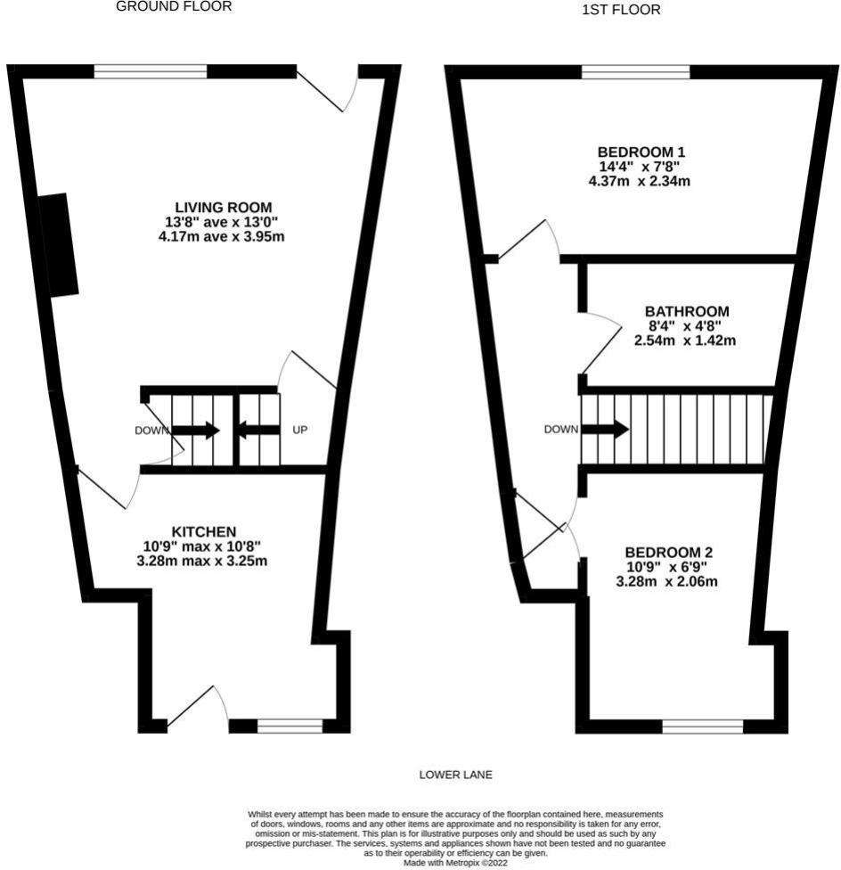 2 bedroom terraced house for sale - floorplan