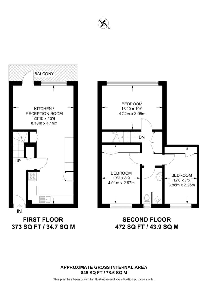 3 bedroom flat to rent - floorplan