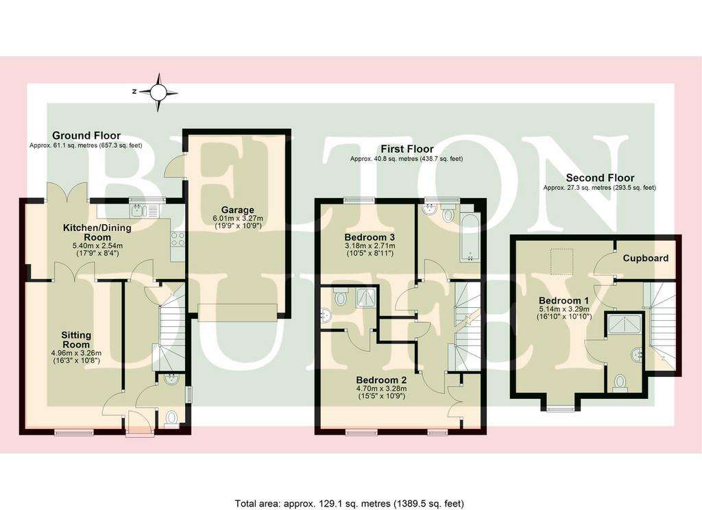 3 bedroom semi-detached house for sale - floorplan