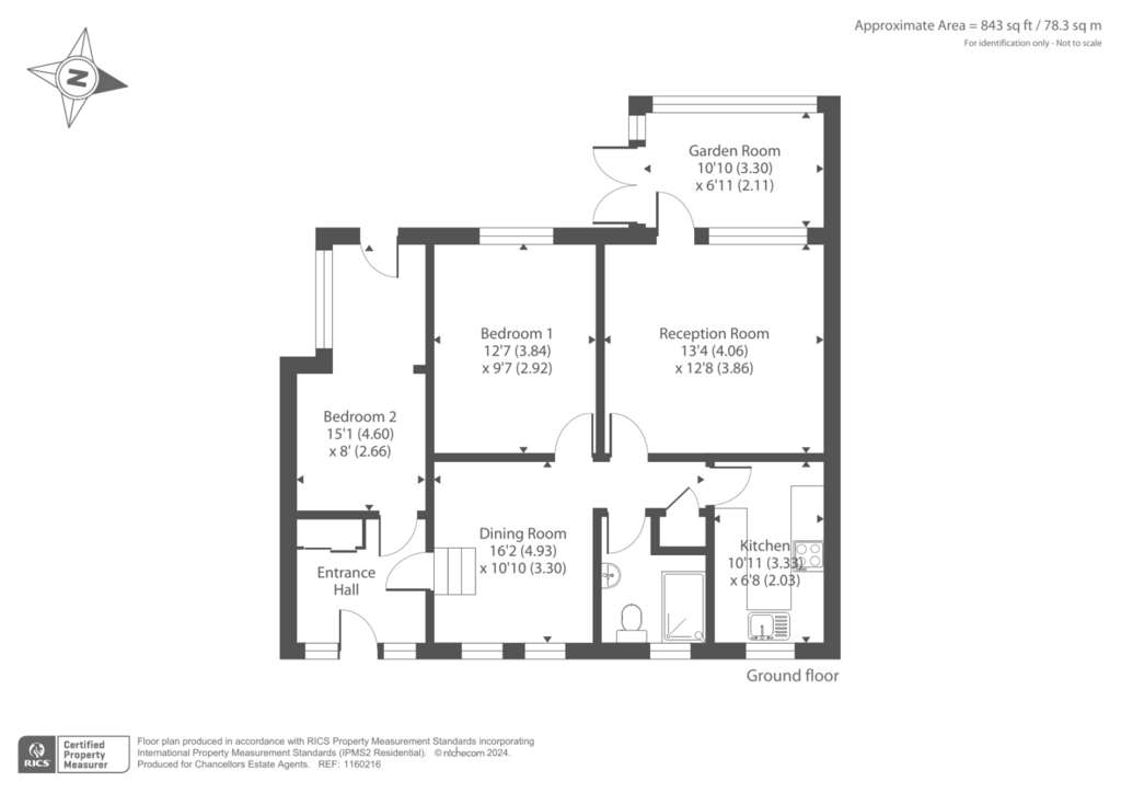 2 bedroom detached bungalow for sale - floorplan