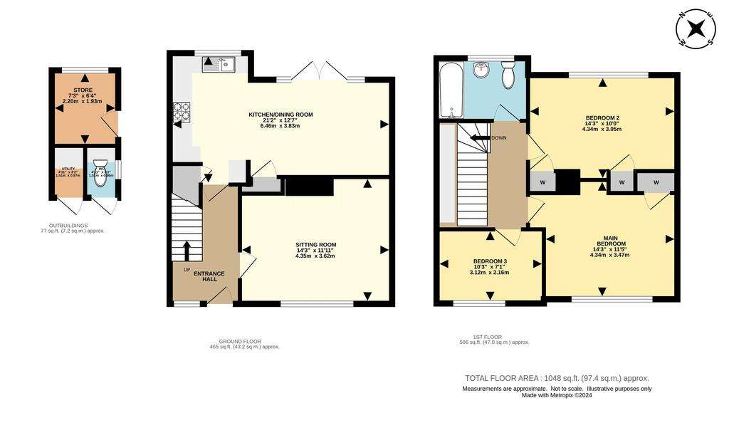 3 bedroom terraced house for sale - floorplan