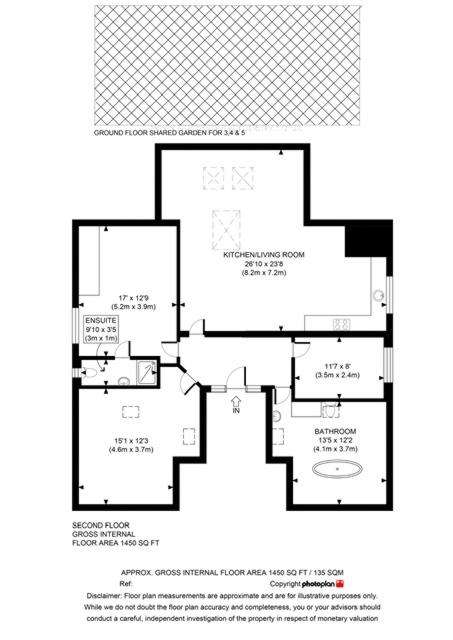 3 bedroom flat to rent - floorplan