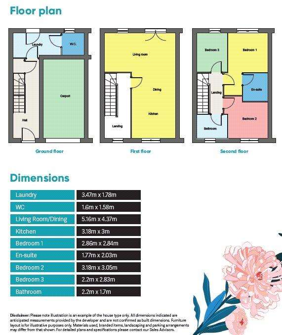 3 bedroom semi-detached house for sale - floorplan