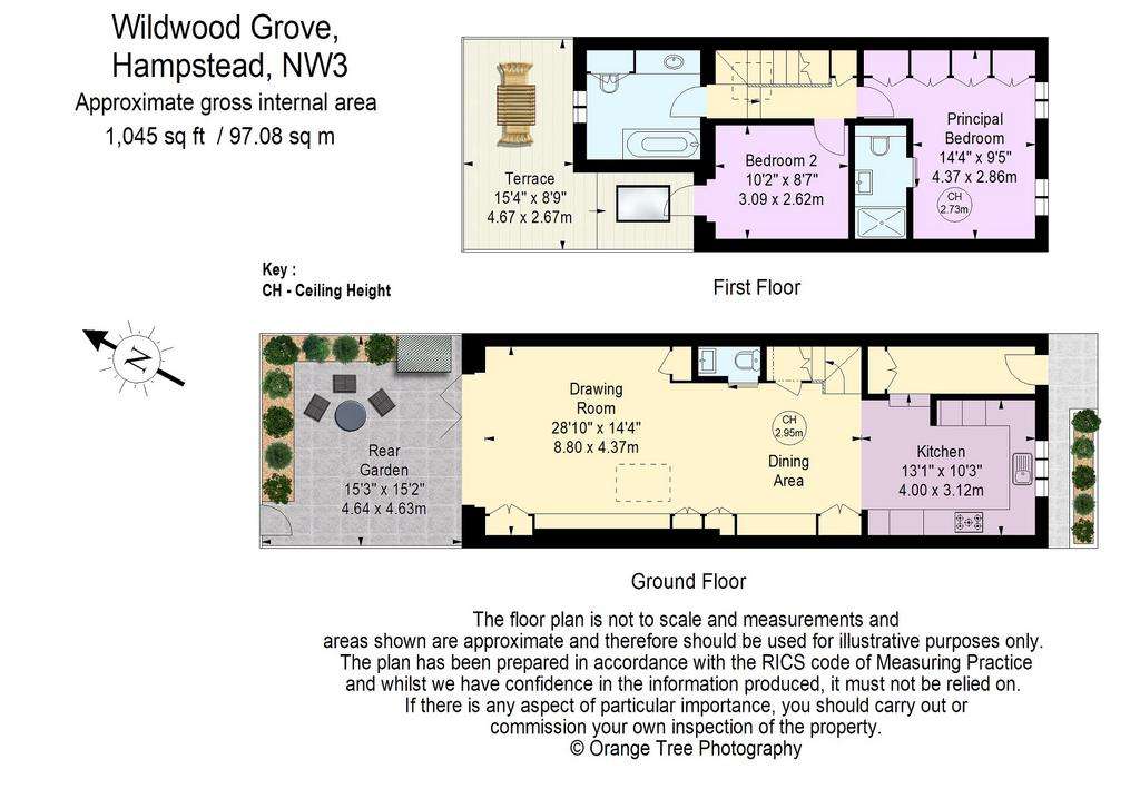 2 bedroom terraced house for sale - floorplan