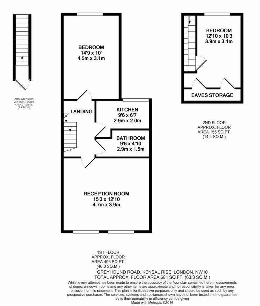 2 bedroom flat to rent - floorplan