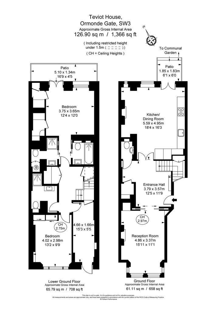 3 bedroom flat to rent - floorplan