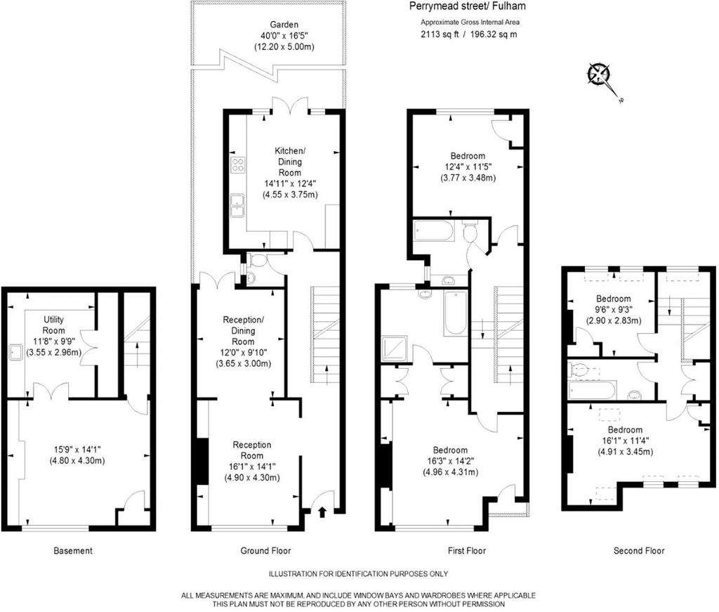 5 bedroom terraced house to rent - floorplan