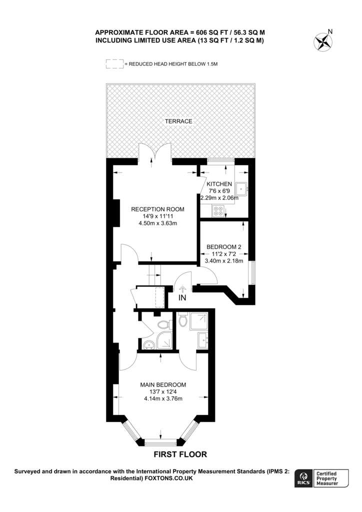 2 bedroom flat to rent - floorplan