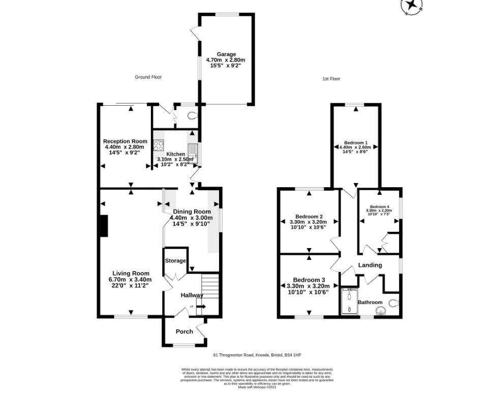 4 bedroom semi-detached house for sale - floorplan