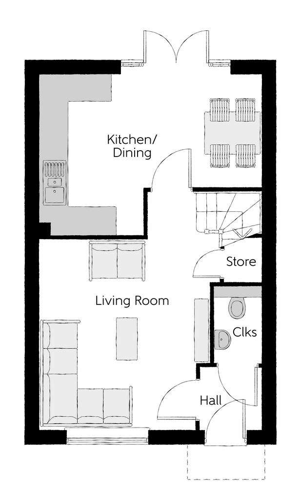 3 bedroom semi-detached house for sale - floorplan