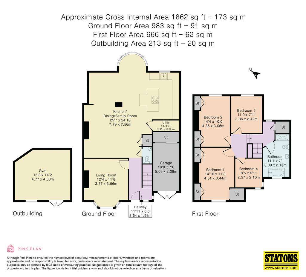 4 bedroom semi-detached house for sale - floorplan