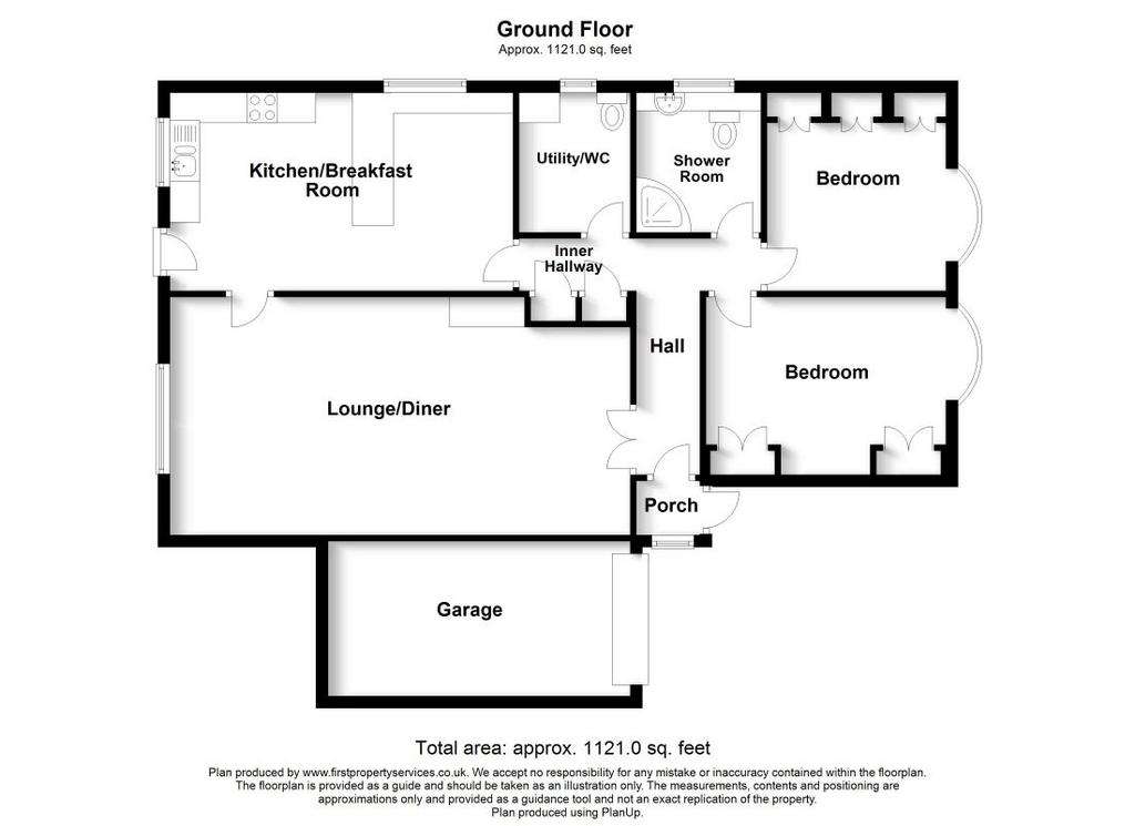 2 bedroom detached bungalow for sale - floorplan