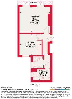 1 bedroom flat to rent - floorplan