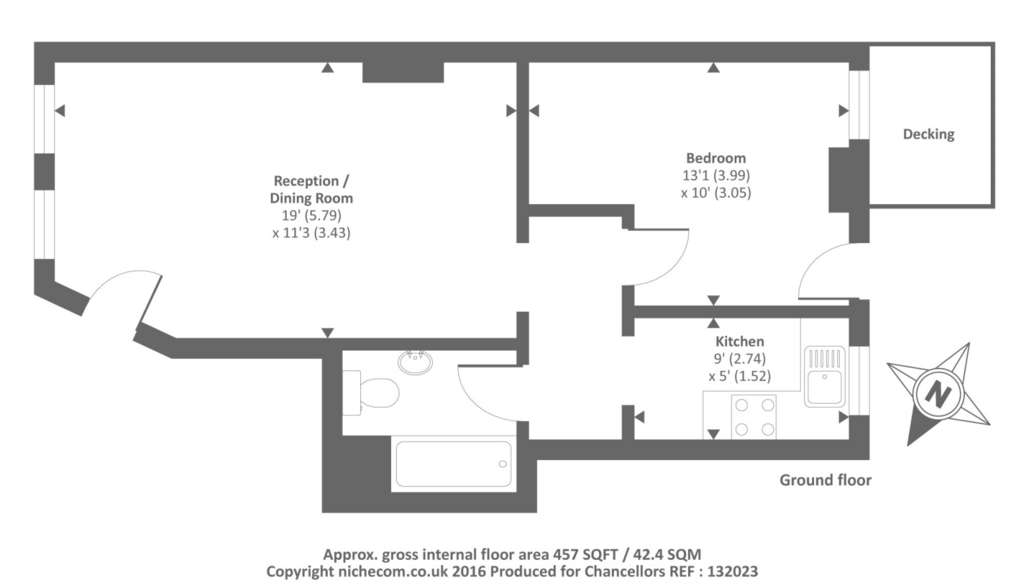 1 bedroom flat to rent - floorplan