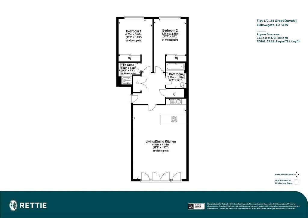 2 bedroom flat for sale - floorplan