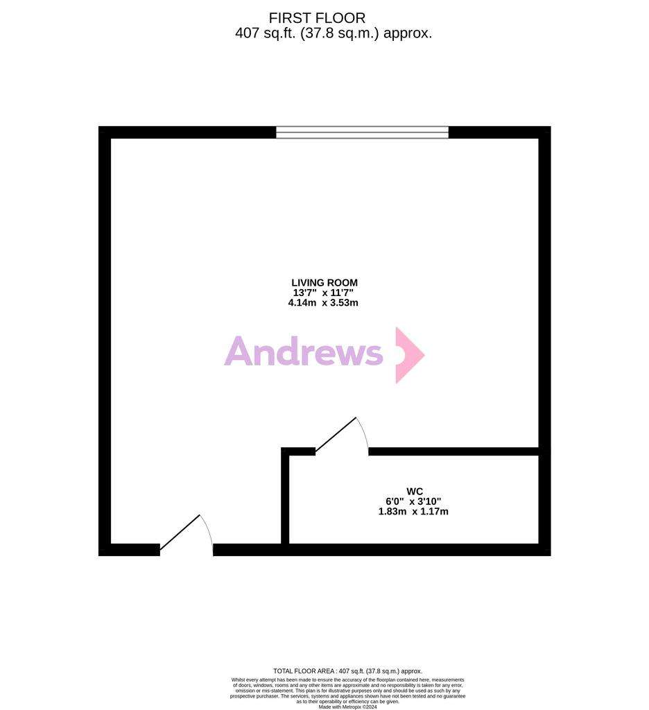 Studio flat to rent - floorplan