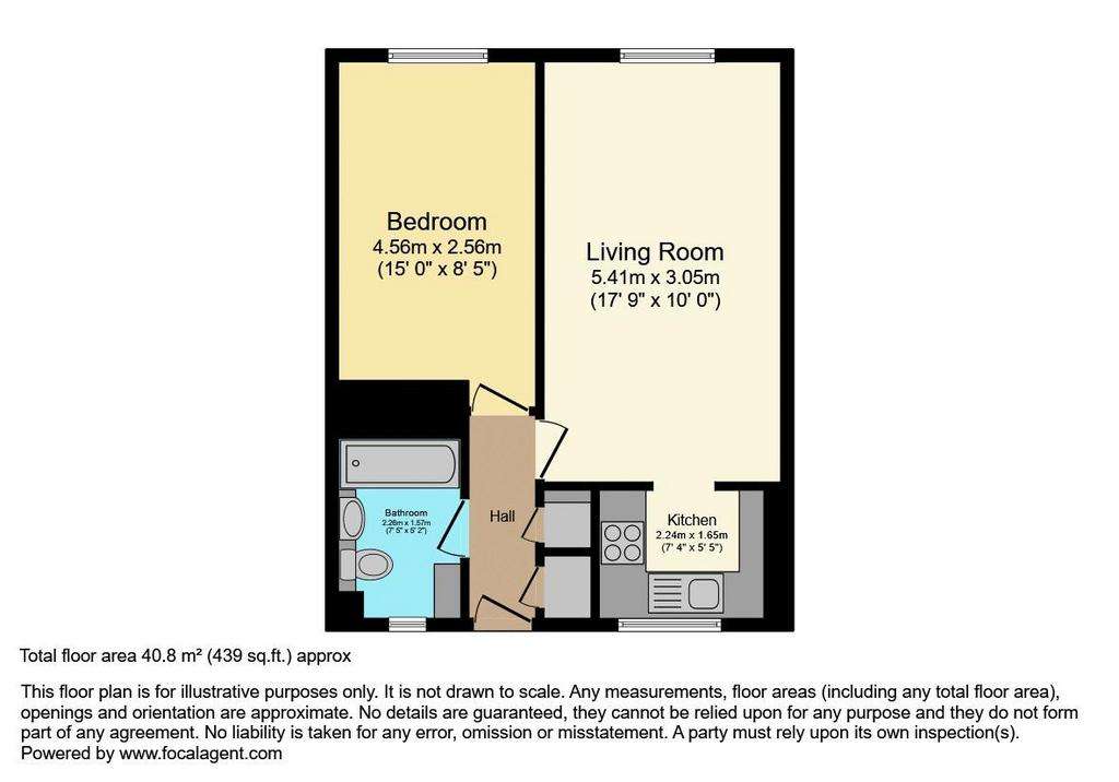 1 bedroom retirement property for sale - floorplan