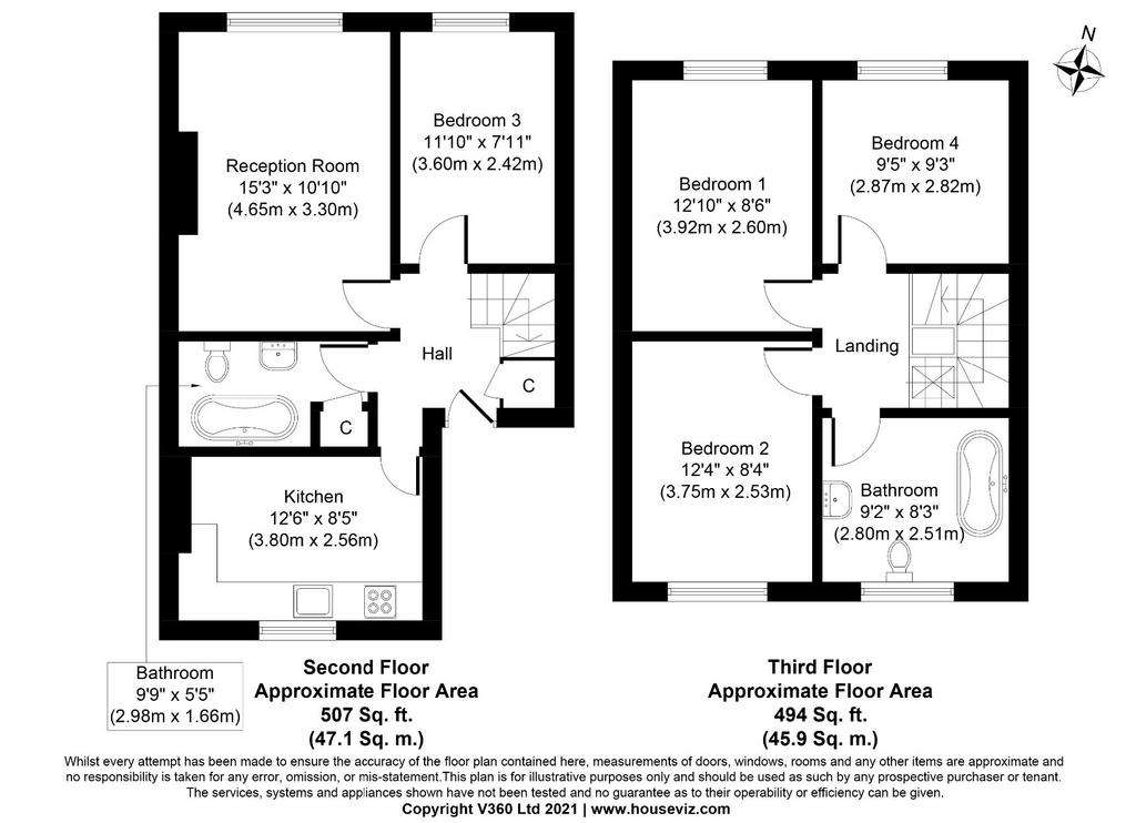 4 bedroom flat to rent - floorplan