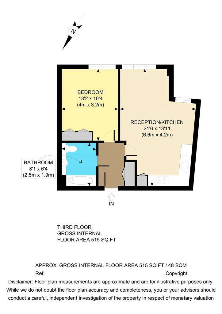 1 bedroom flat to rent - floorplan