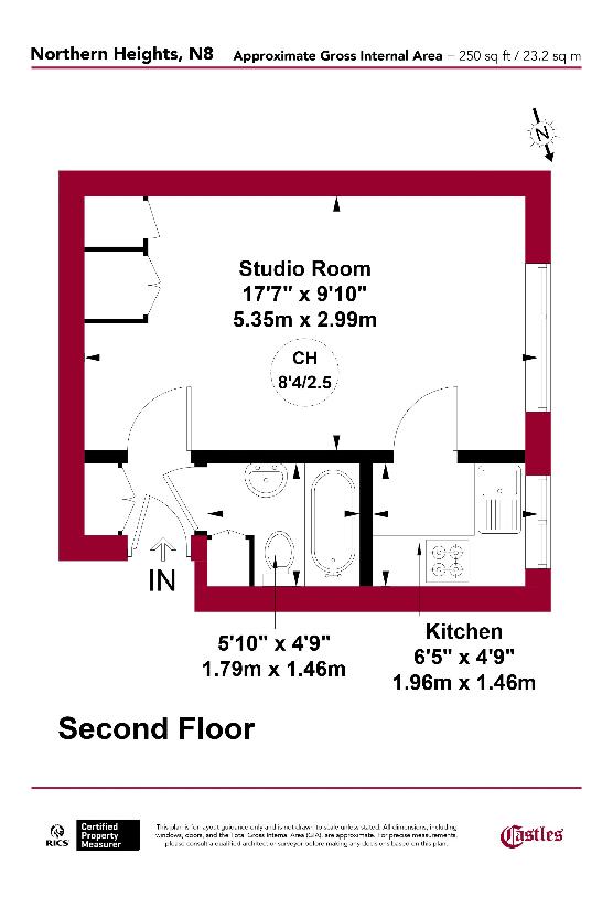 Studio flat for sale - floorplan