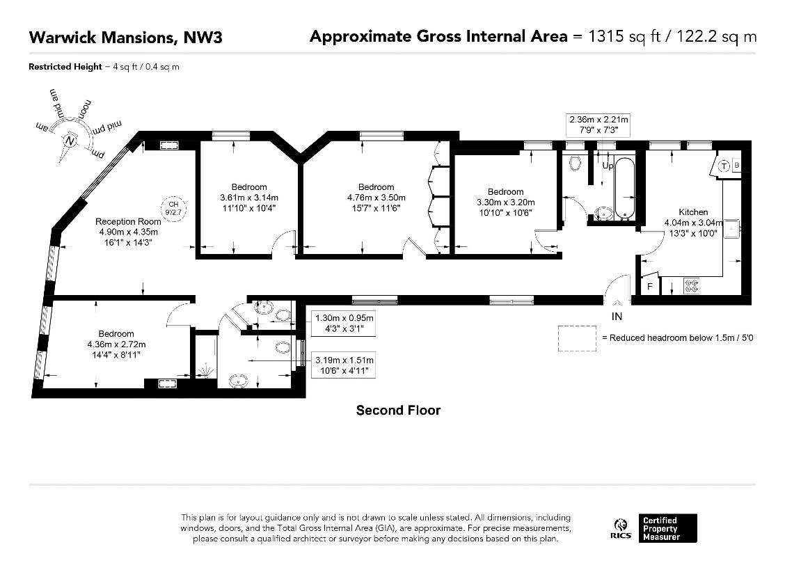 4 bedroom flat for sale - floorplan