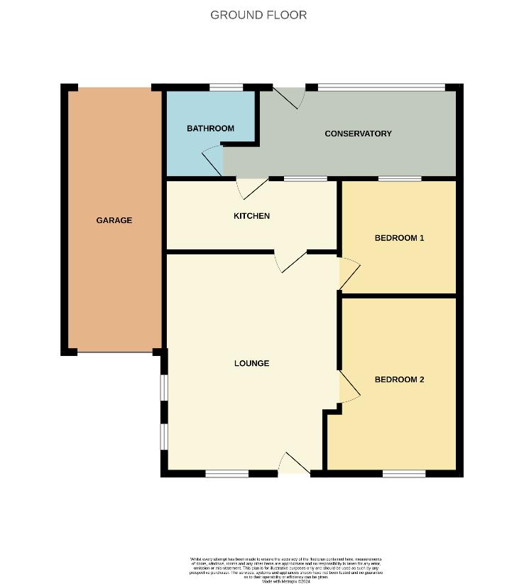 2 bedroom bungalow for sale - floorplan