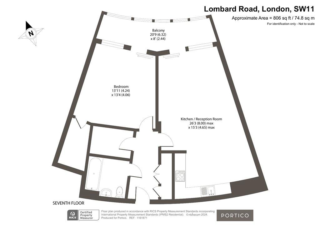 1 bedroom flat for sale - floorplan