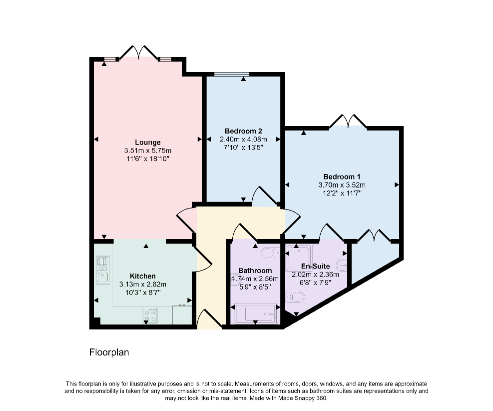 2 bedroom flat for sale - floorplan