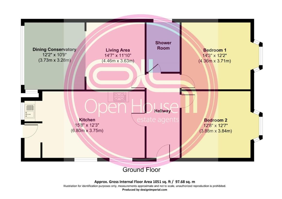 2 bedroom bungalow for sale - floorplan