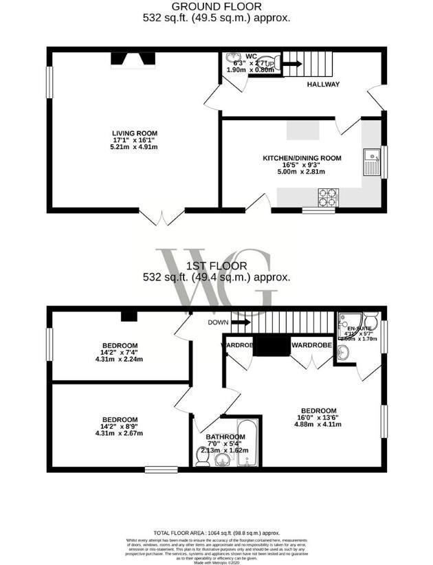 3 bedroom semi-detached house for sale - floorplan