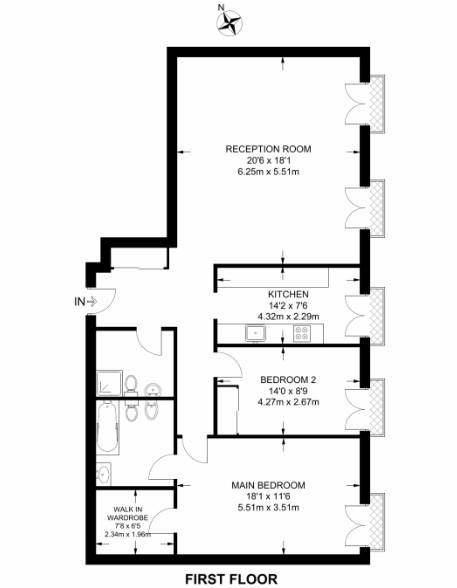 2 bedroom flat for sale - floorplan