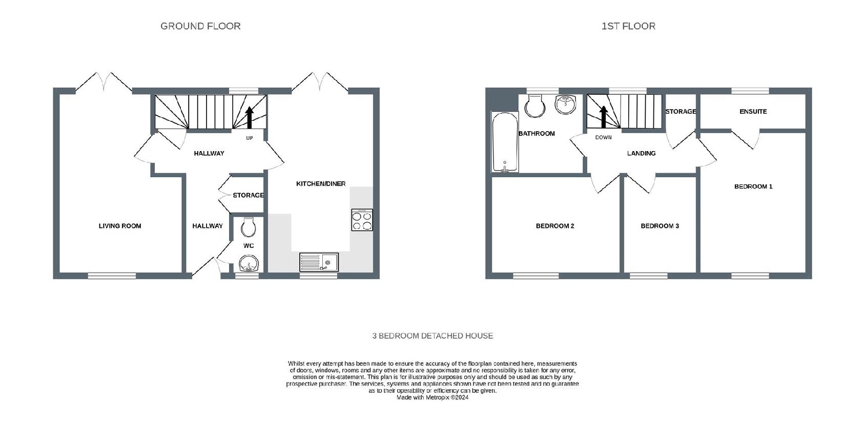 3 bedroom detached house for sale - floorplan