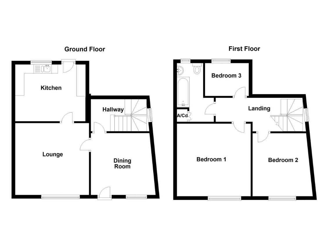 3 bedroom end of terrace house for sale - floorplan