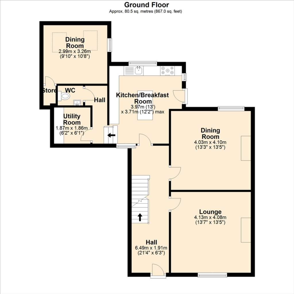 4 bedroom end of terrace house for sale - floorplan