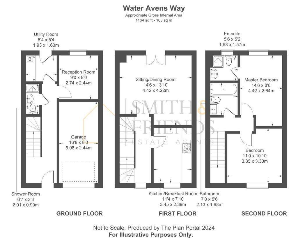 3 bedroom town house to rent - floorplan