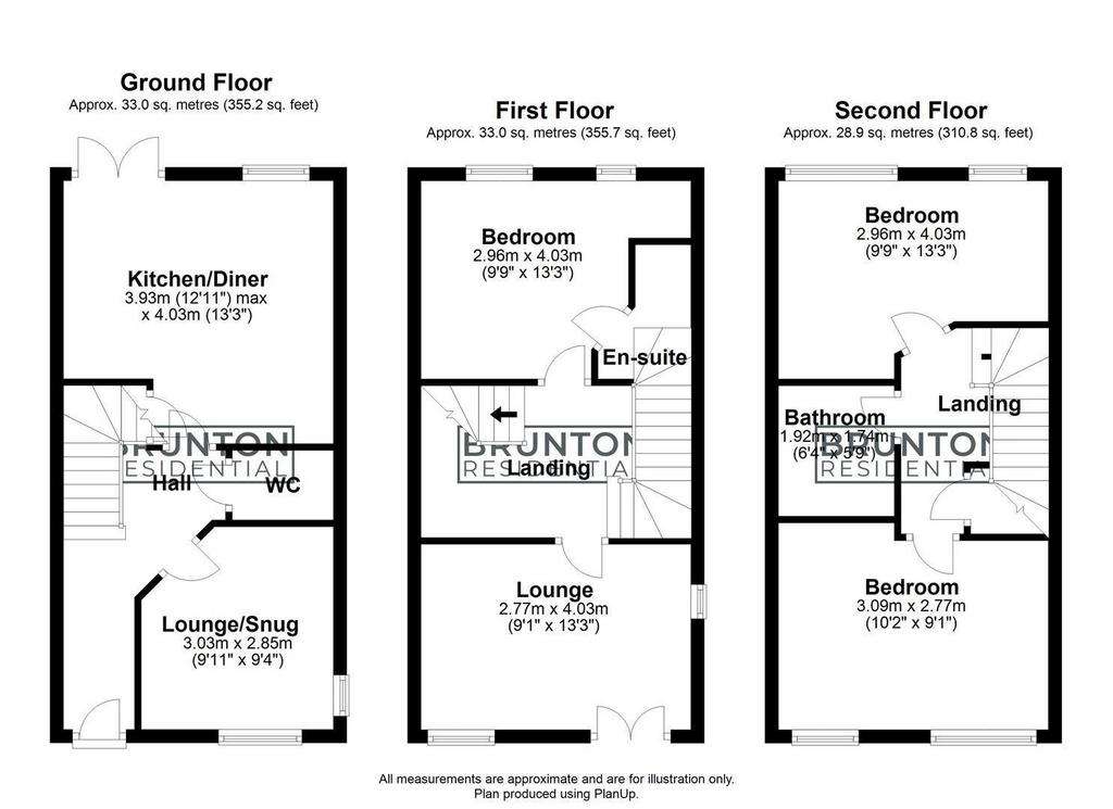 3 bedroom terraced house to rent - floorplan