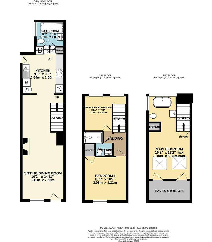 3 bedroom terraced house for sale - floorplan