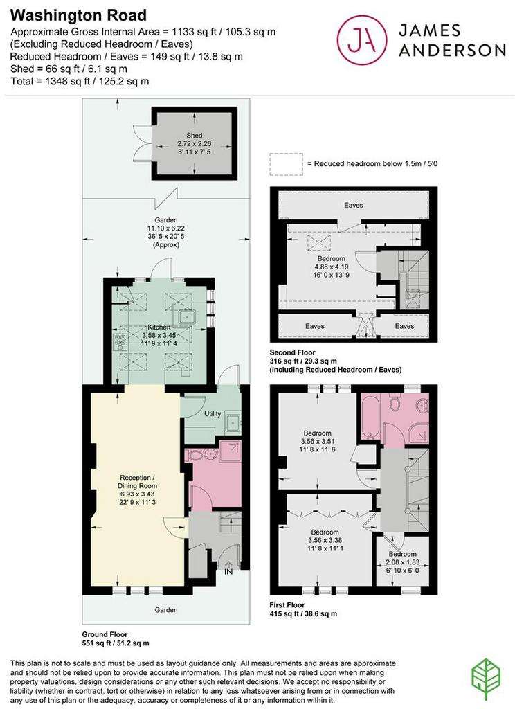 4 bedroom terraced house for sale - floorplan