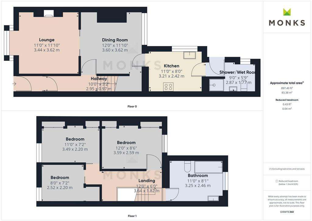 3 bedroom semi-detached house for sale - floorplan