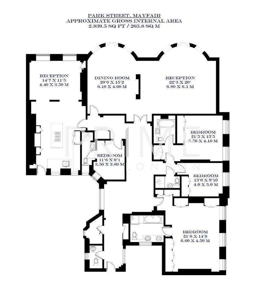 4 bedroom flat to rent - floorplan