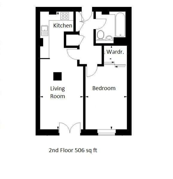 1 bedroom flat to rent - floorplan