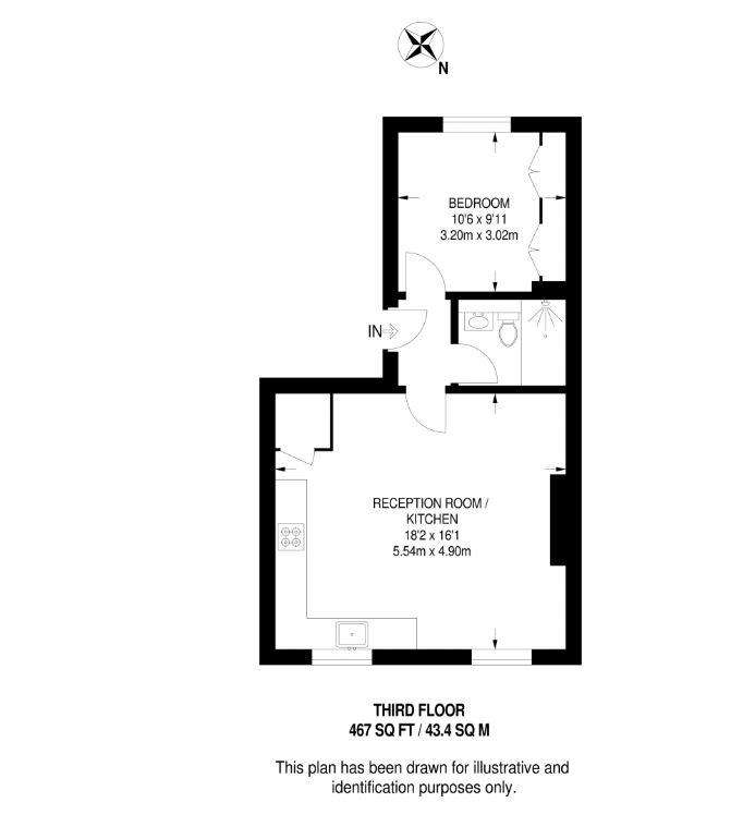 1 bedroom flat to rent - floorplan