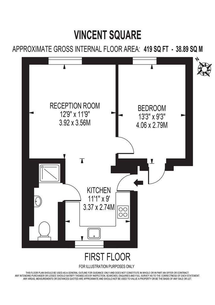 1 bedroom flat to rent - floorplan