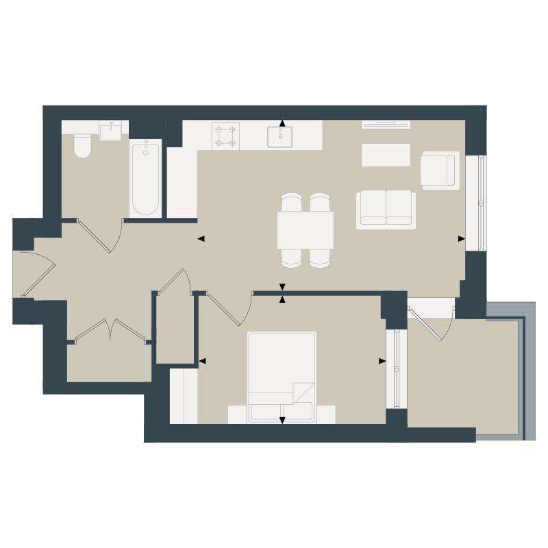 1 bedroom flat for sale - floorplan